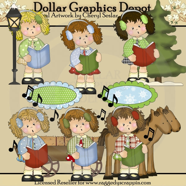 Bertilda The Caroler - Clip Art