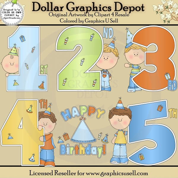 Cumpleaños Años Niños 1 - Clipart
