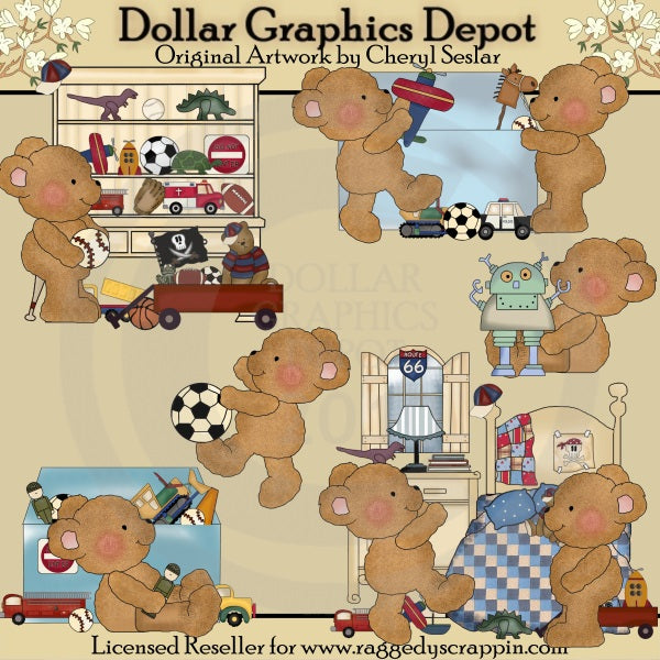 Boo Boo Bears - Niños Jugando - Clipart