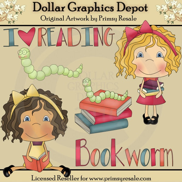 Chicas Ratones De Biblioteca - Clipart