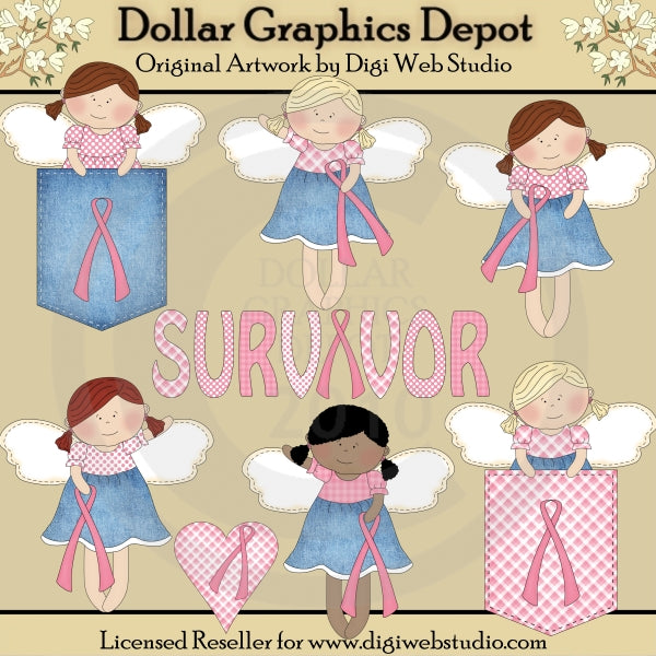 Angeli della consapevolezza del cancro al seno - ClipArt