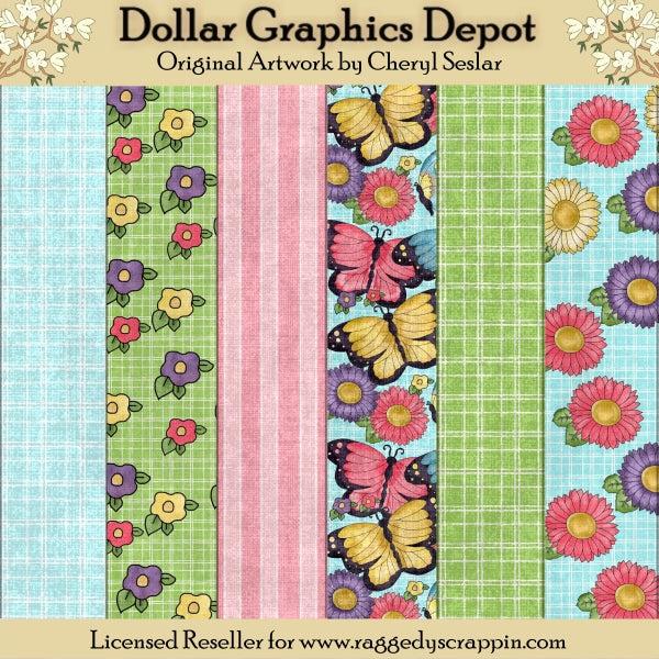 Butterfly Garden - Scrap Papers
