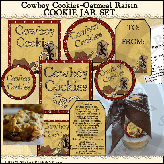 Cowboy Cookies Jar Set