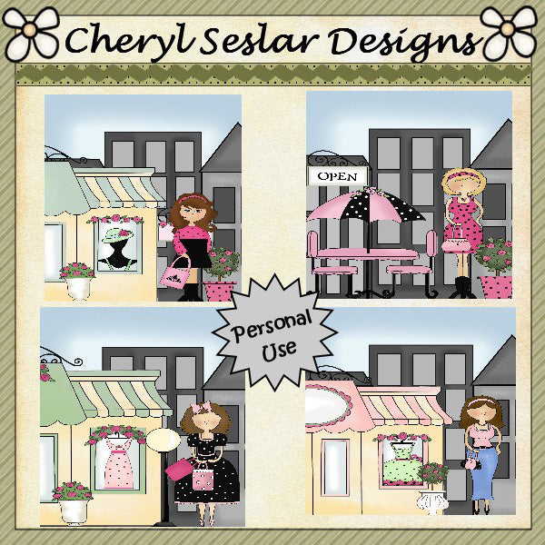 City Girls Card Fronts...Set of 4