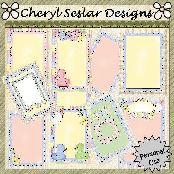 Cute As A Button Card Fronts...Set of 10