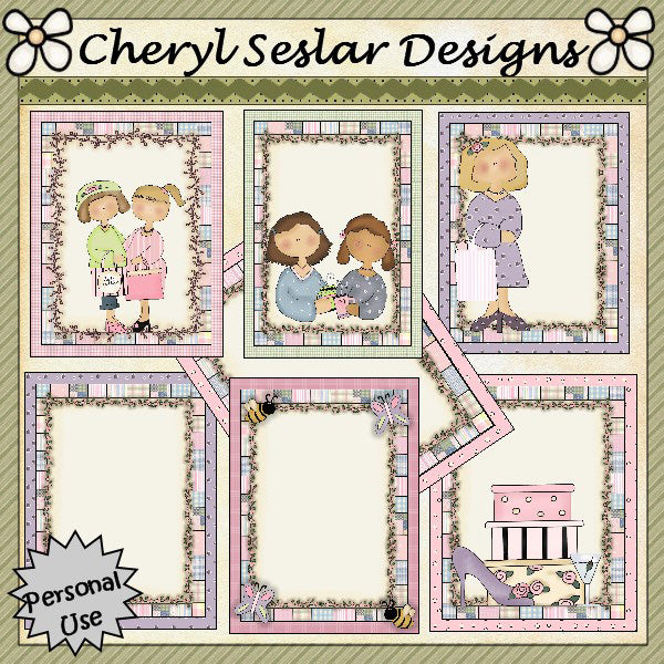 Fronti delle carte delle amiche... Set di 7