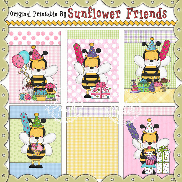 Fronti dei biglietti di compleanno Lil' Bee... Set di 6