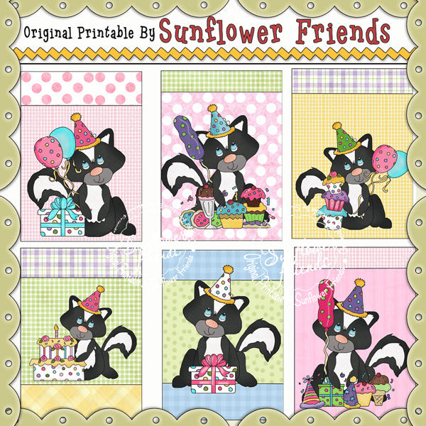 Fronti dei biglietti di compleanno Lil' Stinker... Set di 6