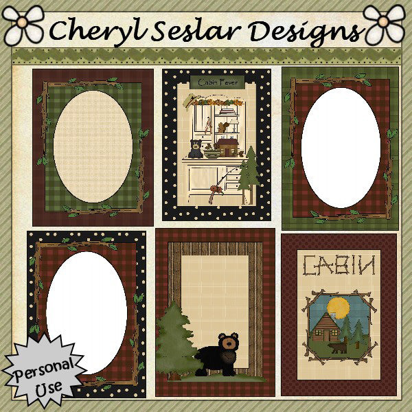 Fronti delle carte Northwoods...Set di 6