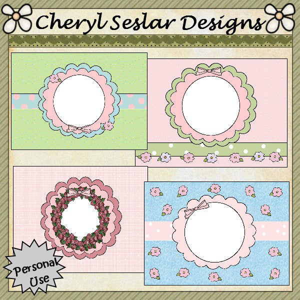 Fronti carini come i biglietti illustrati... Set di 4