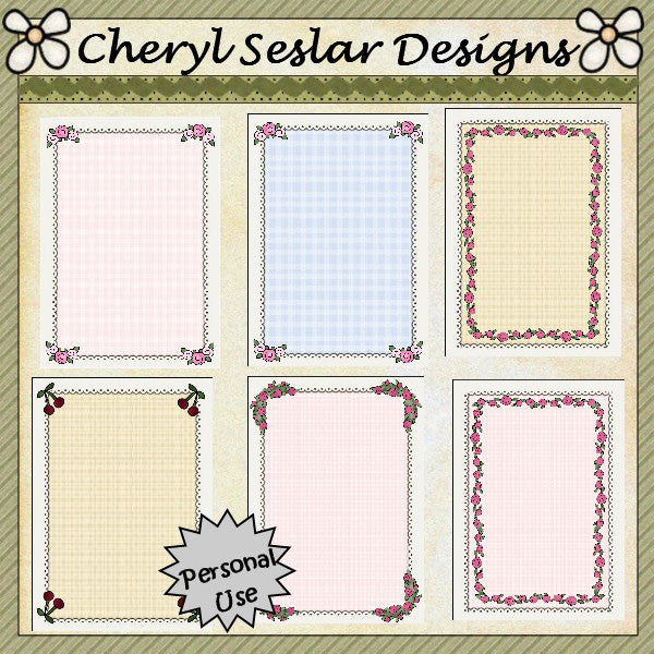 Pretty Card Fronts...Set of 6