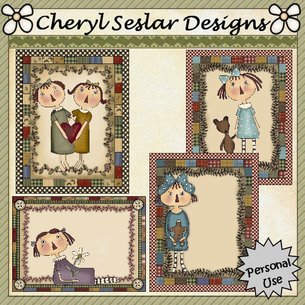 Skinny Annie Card Fronts...Set of 4