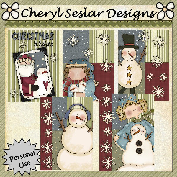 Fronti in cartoncino Snow Thyme... Set da 5