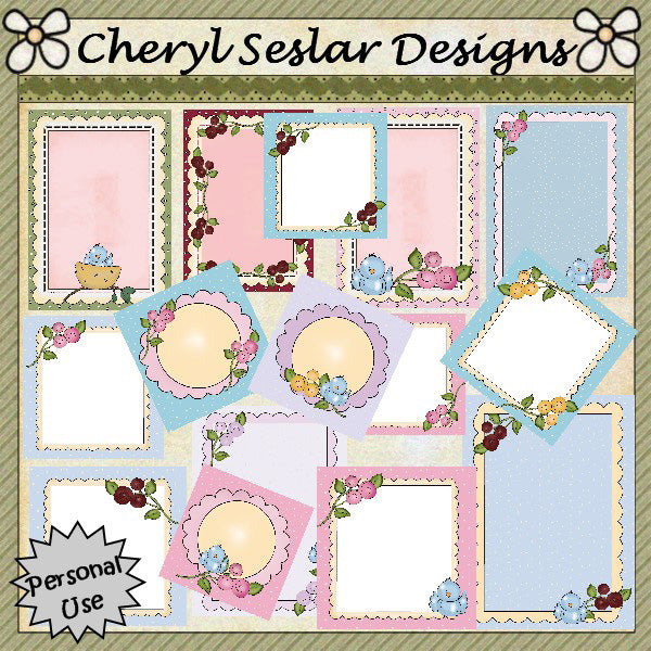 Fronti delle carte Spring Blooms... Set di 12