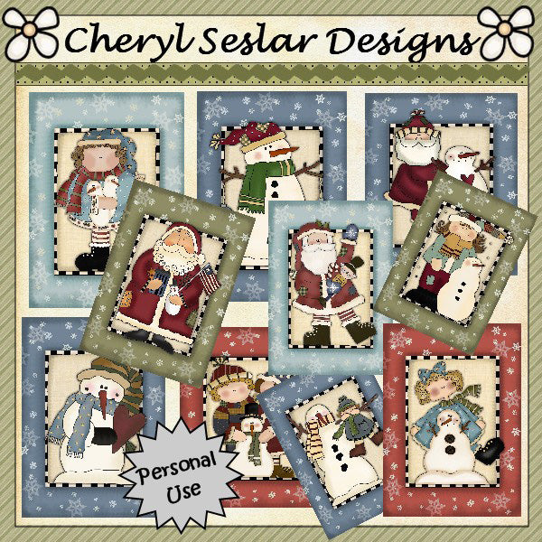 Winter Wonderland Card Fronts...Set of 10