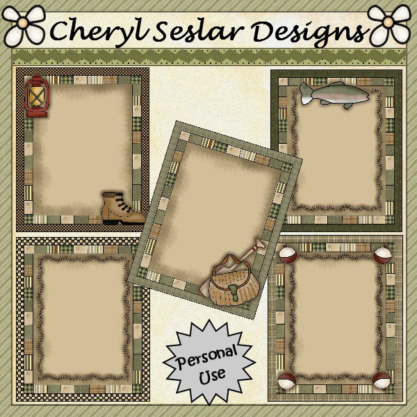Frentes de tarjetas Woodsy Frames... Juego de 5