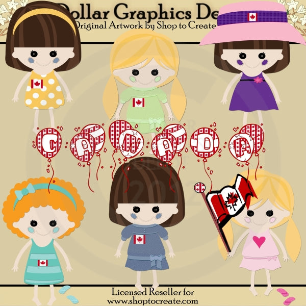 Muñecas Canadienses - Día De Canadá - Clipart