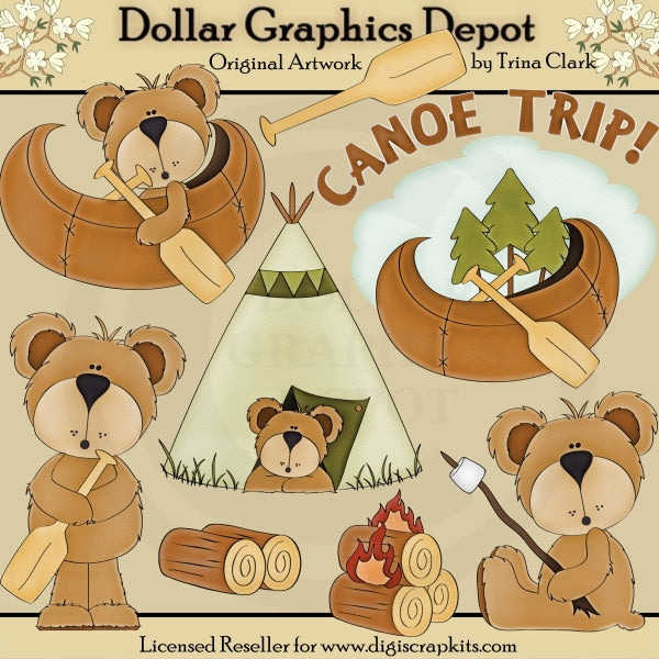 Viaje En Canoa - Clipart