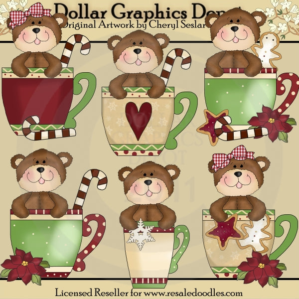 Tazze dell'orso di Natale - ClipArt