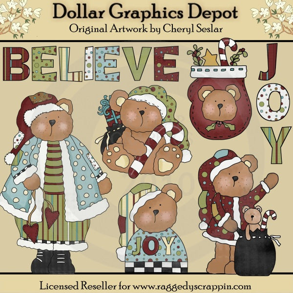 Orsi Bumpkin di Natale - ClipArt