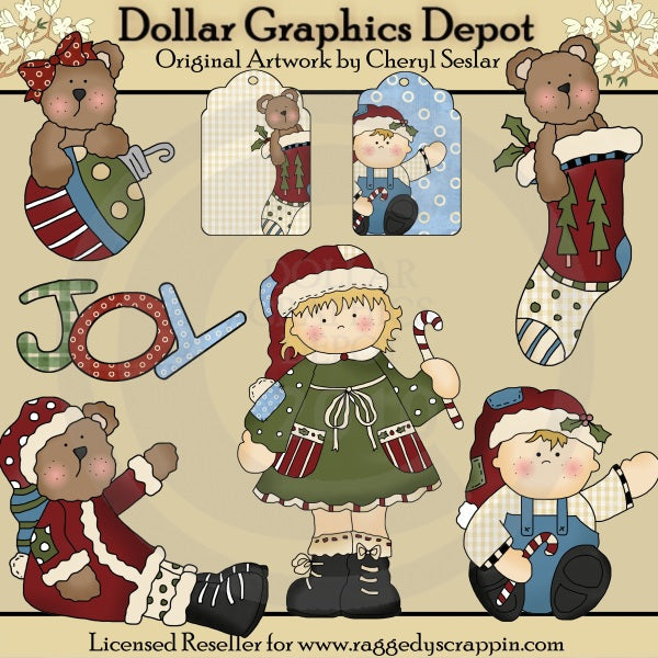 Christmas Bumpkins 1 - Clip Art