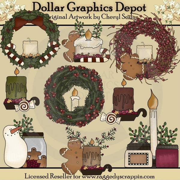 Velas De Navidad - Clipart
