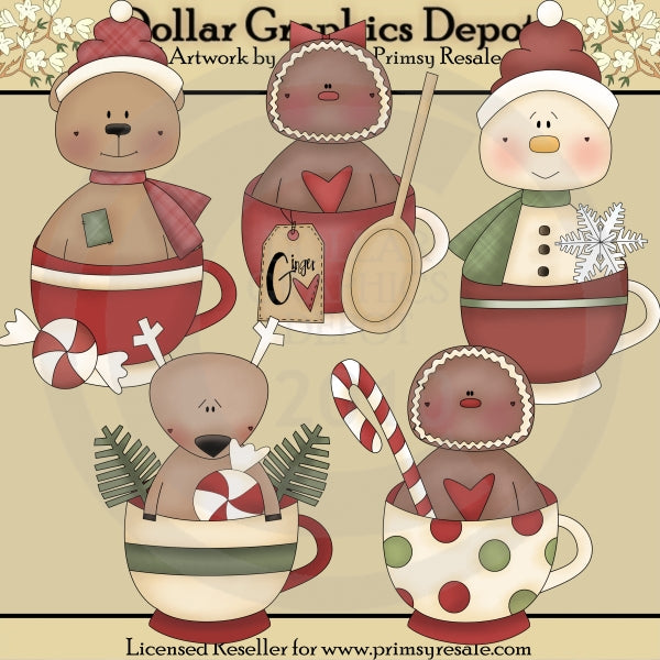 Tazas De Navidad - Clipart