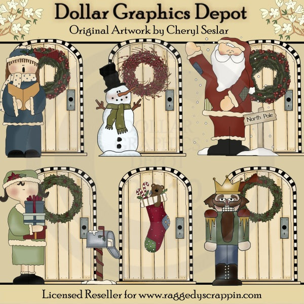 Puertas De Navidad - Clipart