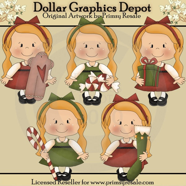 Chicas De Navidad 1 - Clipart