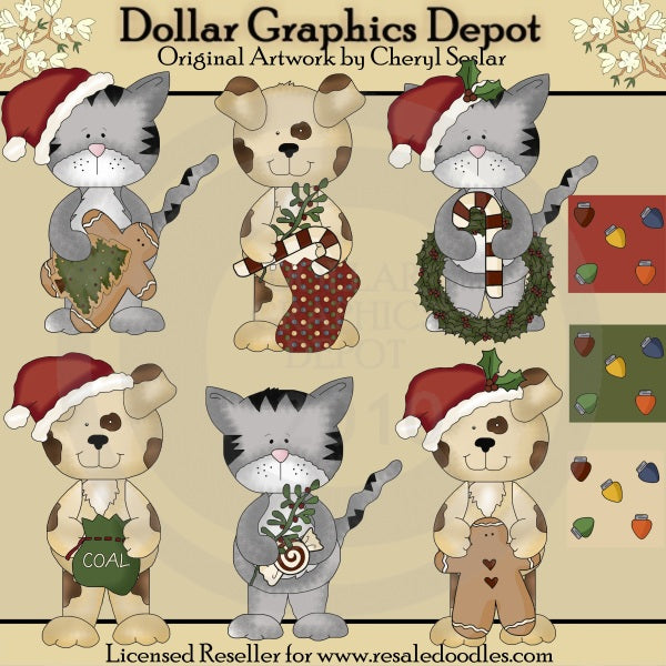 Animali domestici di Natale - ClipArt