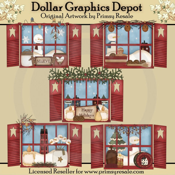 Ventanas De Navidad -Clipart