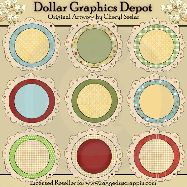 Circle Doodle Frames - Christmas