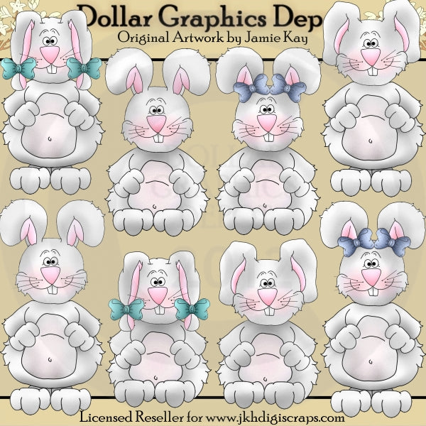 Country Bunnies - Clip Art