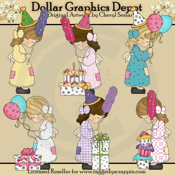 Chicas del campo - Cumpleaños - Clipart