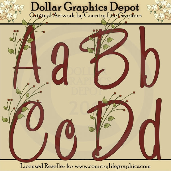 Country Home Alphas - Clip Art