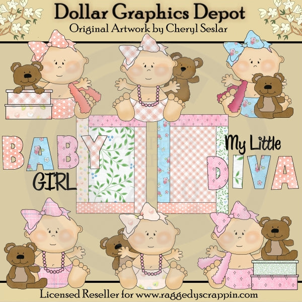 Cute Diva Babies - Clip Art