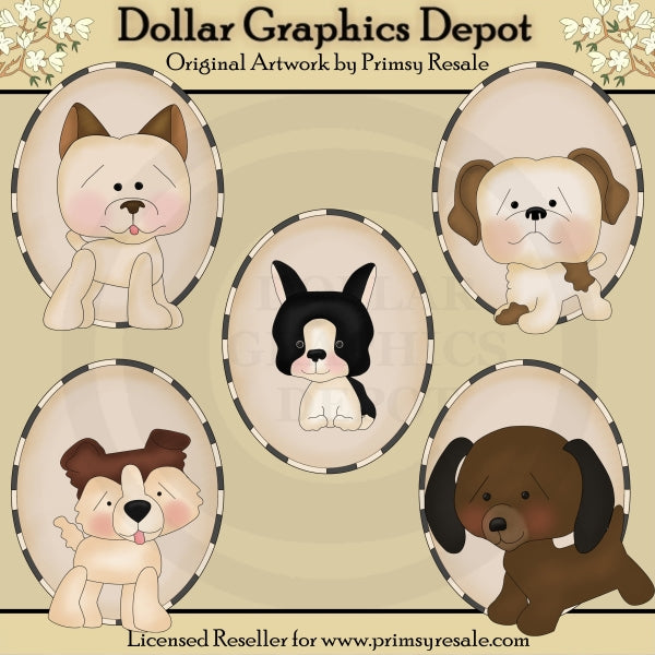 Cani 1 - Ovali - ClipArt