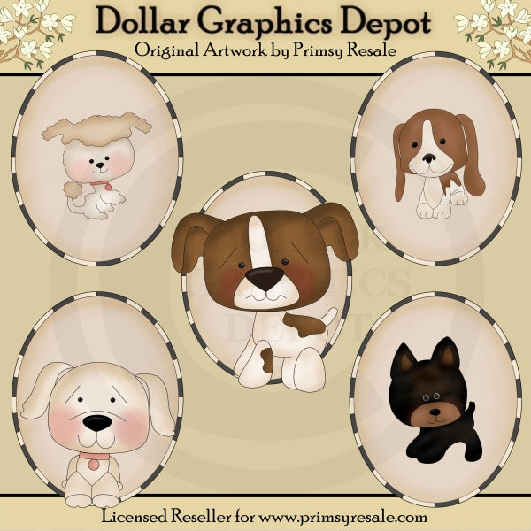 Perros 2 - Óvalos - Clipart