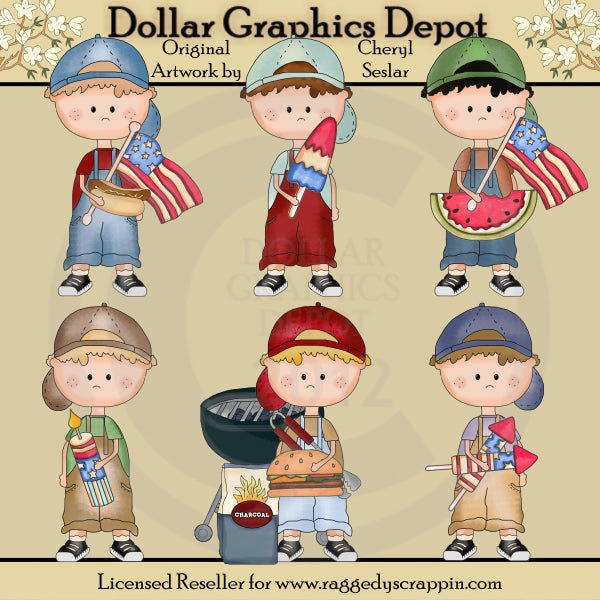 Dougy's Fourth of July - Clip Art
