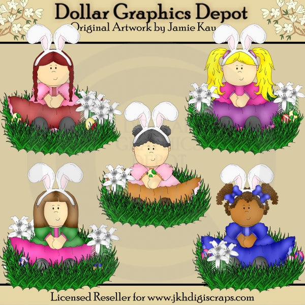 Easter Bunny Tots - Clip Art