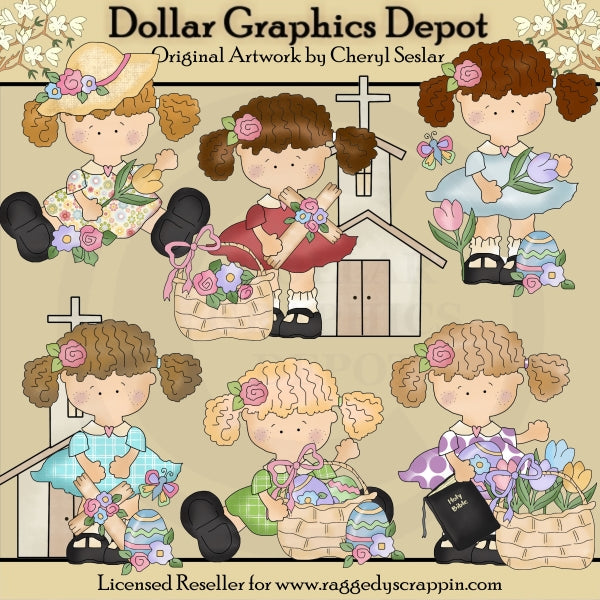 Easter Sunday Girls 1 - Clip Art