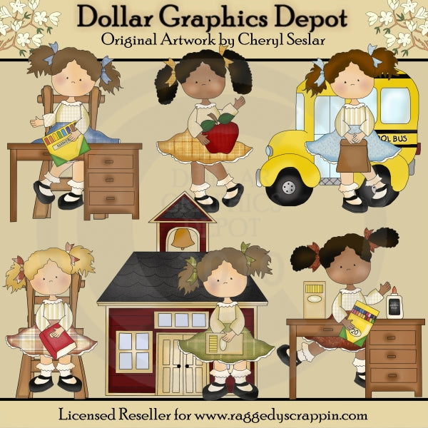 Elementary Girls - Clip Art - DCS Exclusive