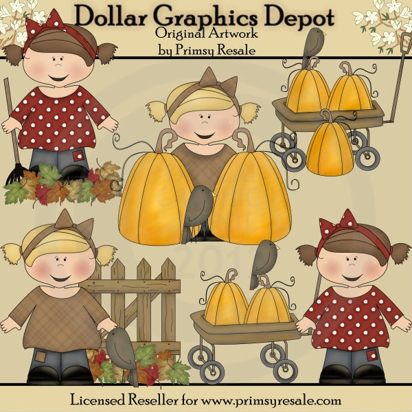 Ragazze autunnali - ClipArt
