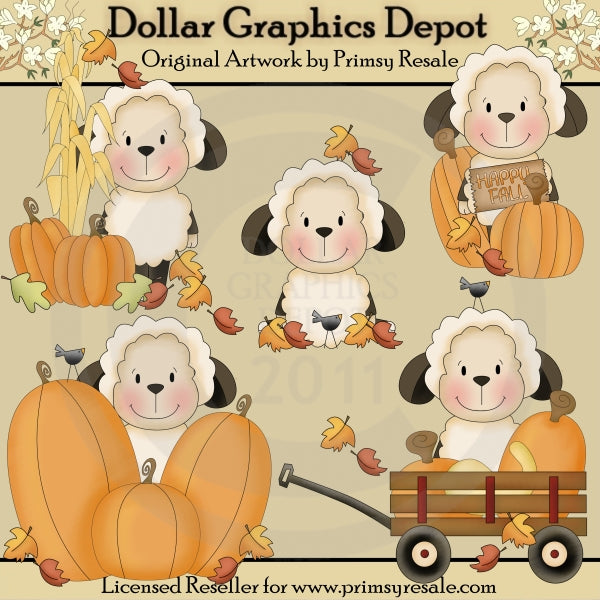 Fall Sheep - Clip Art