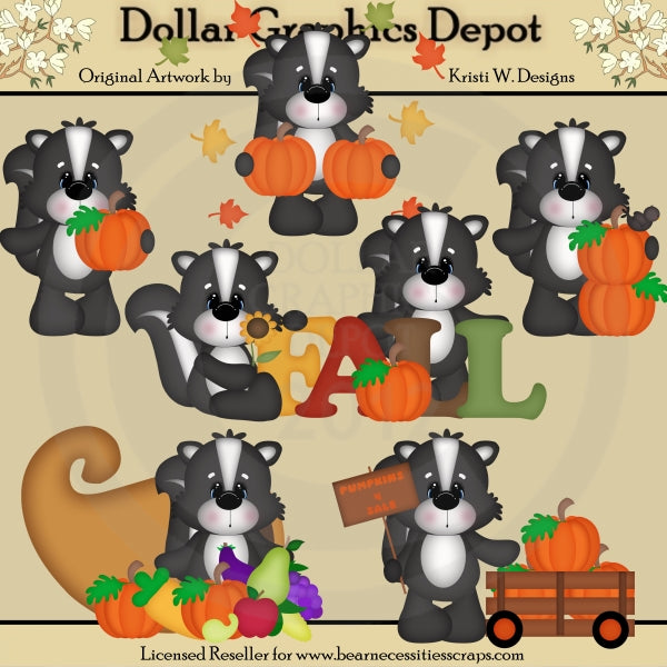 Fall Skunks - Imágenes Prediseñadas - Exclusivo de DCS
