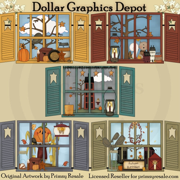 Fall Windows - Clip Art