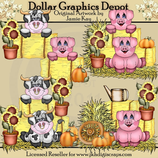 Farm In Fall - Clip Art
