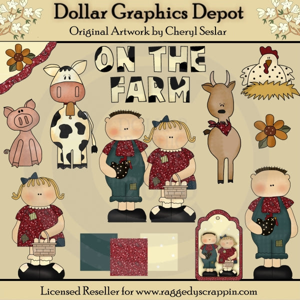 Niños De La Granja - Clipart