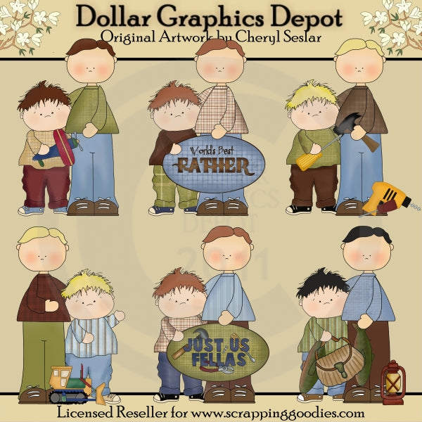 Amigos del Día del Padre - Clipart
