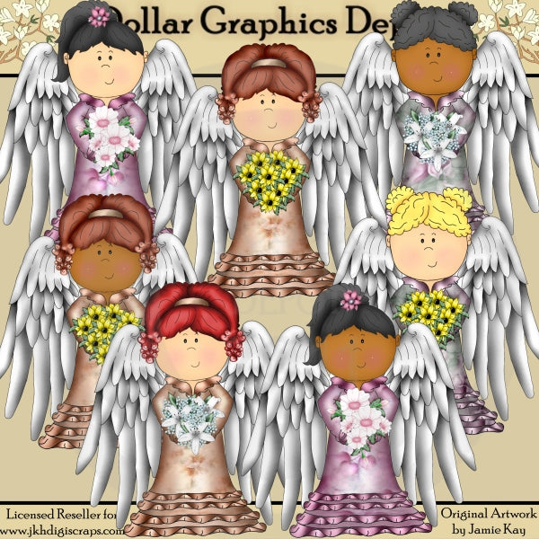 Ángeles florales - Clipart